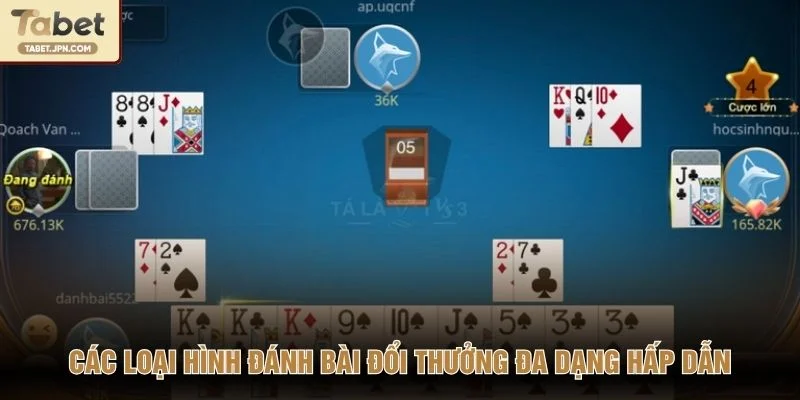 Các loại hình đánh bài đổi thưởng đa dạng hấp dẫn